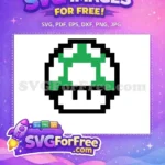 Free Pixel Green Mushroom Free Super Mario Free SVG - Instant Download