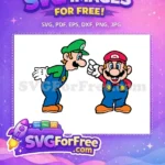 Free Pointing Mario Free Luigi Scared Mario Bros Free SVG - Instant Download