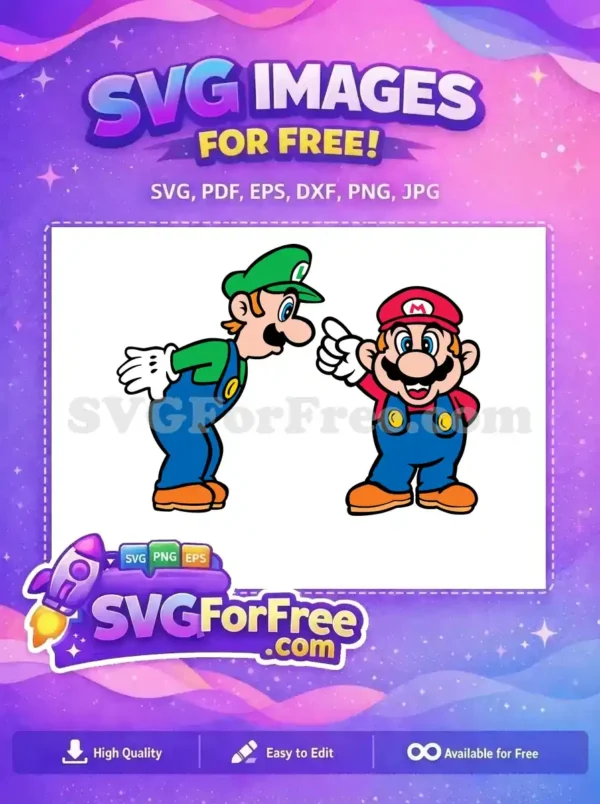 Free Pointing Mario Free Luigi Scared Mario Bros Free SVG