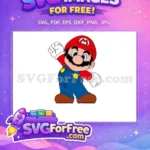 Free Cheerful Mario Free Fist Pump Super Mario Free SVG - Instant Download