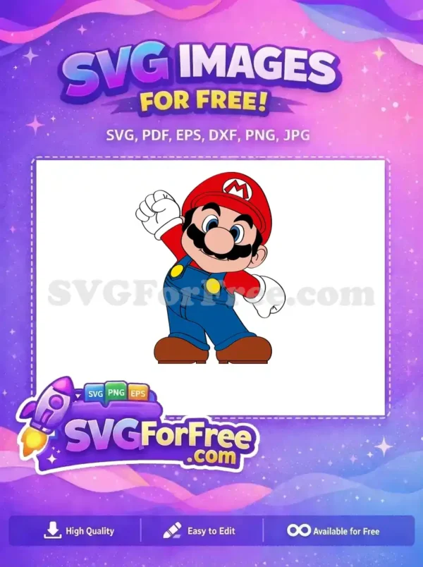 Free Cheerful Mario Free Fist Pump Super Mario Free SVG