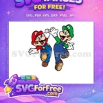 Free Cheerful Mario Free Luigi High Five Movie Free SVG - Instant Download