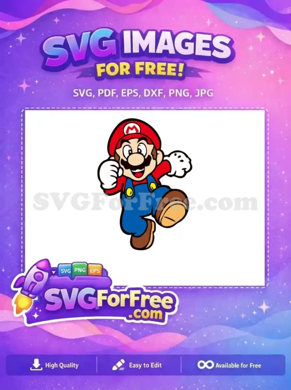Free Happy Leaping Free Iconic Plumber Mario Free SVG
