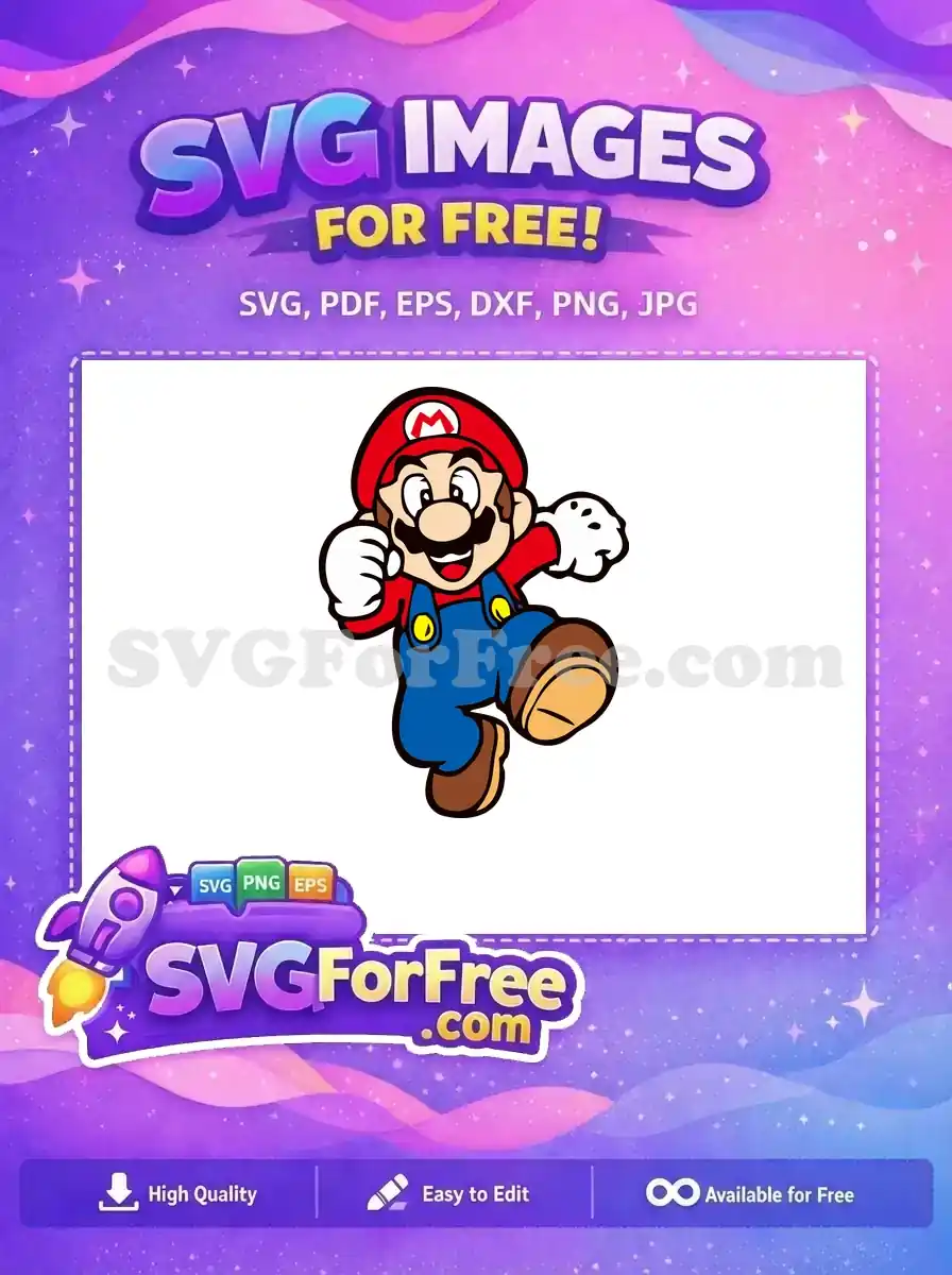 Free Happy Leaping Free Iconic Plumber Mario Free SVG
