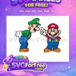 Free Pointing Mario Free Luigi Side Blue Overalls Free SVG - Instant Download