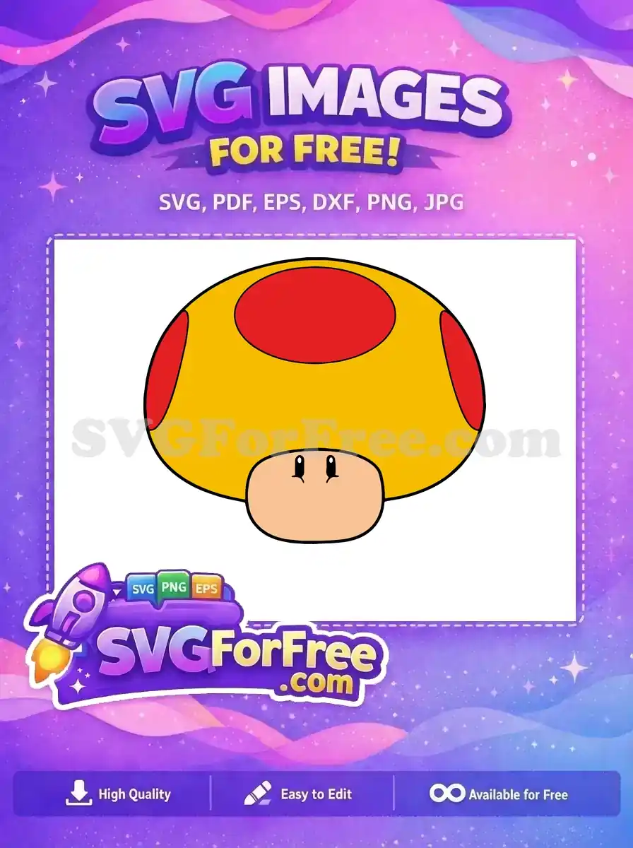 Free Yellow Mushroom Free Red Spots Mario Free SVG