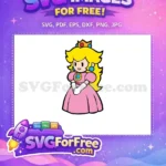 Free Smiling Peach Free Pink Dress Mario Free SVG - Instant Download