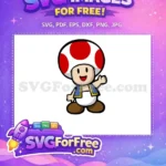 Free Toad Smiling Free Waving Mario Free SVG - Instant Download