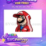 Free Cool Mario Hoodie Free Smirking Expression Mario Free SVG - Instant Download