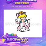 Free Winking Princess Free Peach Cat Mario Free SVG - Instant Download