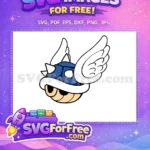 Free Spiked Blue Shell Free White Wings Mario Free SVG - Instant Download