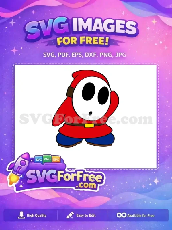 Free Red Shy Guy Free Surprised Expression Mario Free SVG