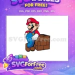 Free Winking Mario Free Leaning Brick Super Mario Free SVG - Instant Download
