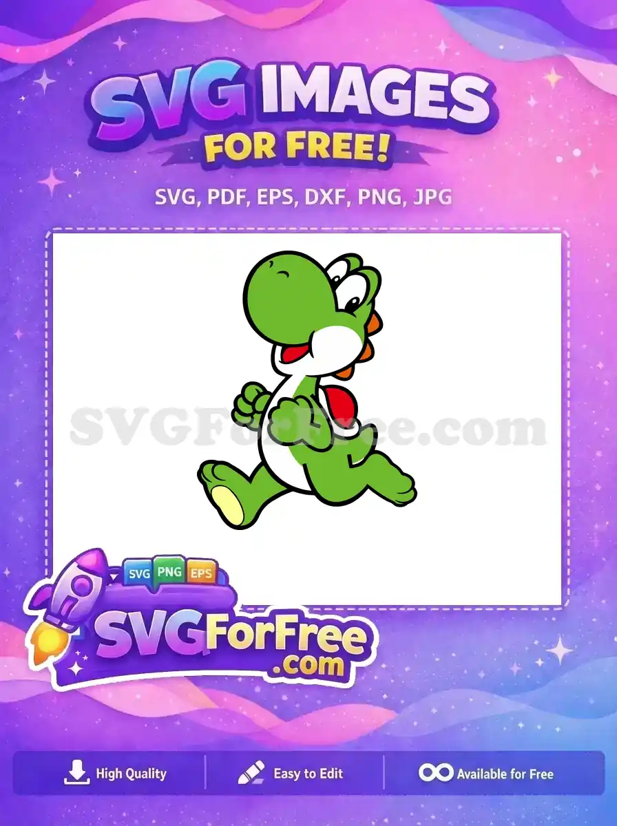 Free Running Yoshi Free Happy Expression Mario Free SVG