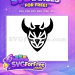 Free Black Horned Mask Free Wrestler Silhouette Character Free SVG - Instant Download