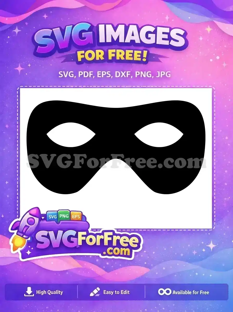 Free Black Mask Silhouette Free Costume Party Prop Free SVG