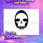 Free Skull Mask Free Black and White Halloween Free SVG - Instant Download
