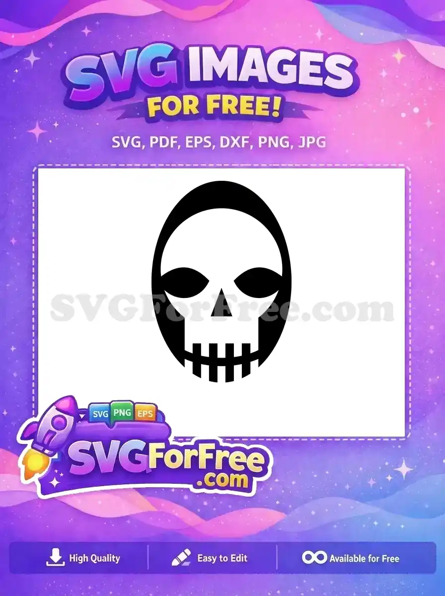 Free Skull Mask Free Black and White Halloween Free SVG
