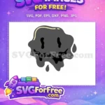 Free Dripping Gray Free Melting Face Happy Free SVG - Instant Download