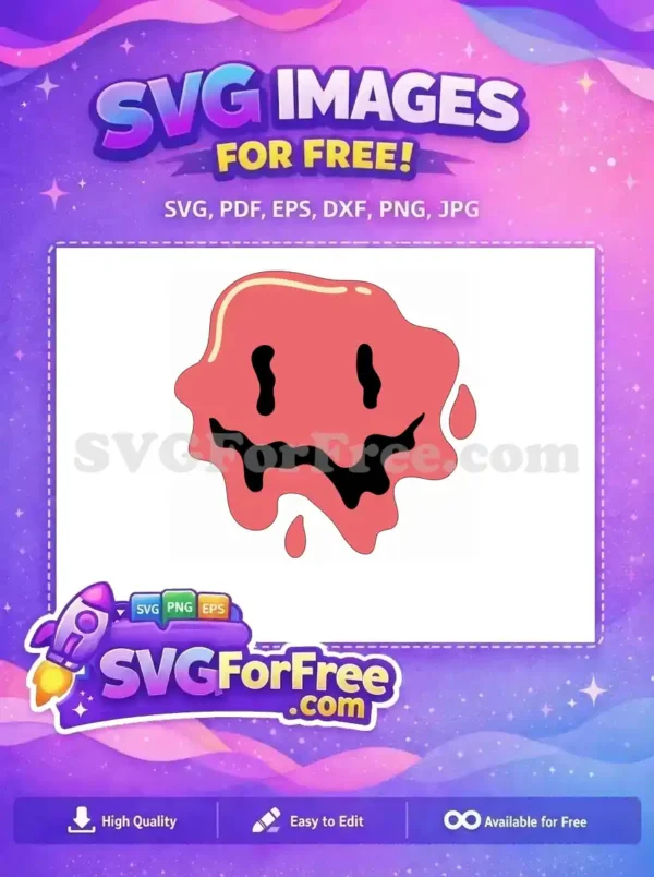 Free Dripping Smile Free Groovy Face 1 Free SVG