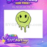 Free Melting Star Eyes Free Light Green Smiley Free SVG - Instant Download