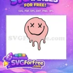 Free Melting Pink Free Dead Eyes Smiley Free SVG - Instant Download