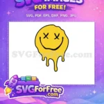Free Dripping Yellow Free Melting Face Character Free SVG - Instant Download