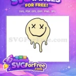 Free Dripping Cream Smiley Face Free Melting Design Free SVG - Instant Download