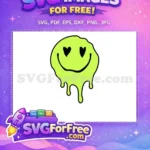 Free Heart Eyes Free Dripping Neon Smiley Free SVG - Instant Download