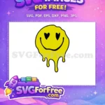 Free Yellow Melting Face Free Black Heart Eyes Smiley Free SVG - Instant Download