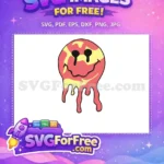Free Dripping Eyes Free Coral Yellow Melting Smiley Free SVG - Instant Download
