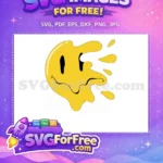 Free Dripping Yellow Free Melting Smiley Face Free SVG 2 - Instant Download