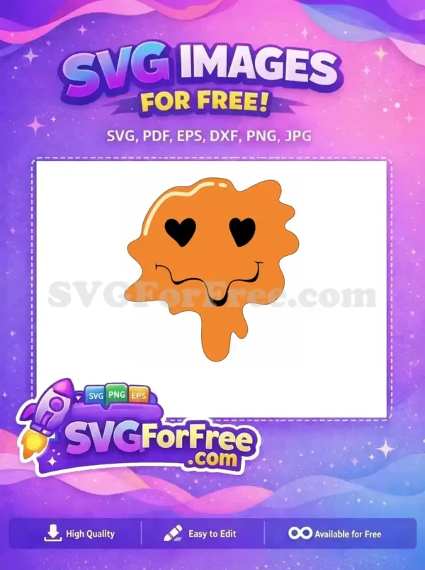 Free Orange Heart Eyes Free Melting Face Character Free SVG 2