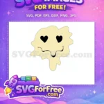 Free Dripping Cream Smiley Free Heart Eyes Melting Face Free SVG - Instant Download