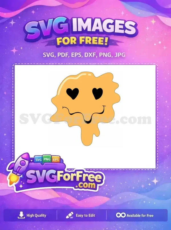 Free Melting Heart Eyes Free Yellow Smiley Face Free SVG