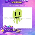 Free Sad Melting Lime Face Free Wavy Dripping Eyes Psychedelic Smiley Free SVG - Instant Download