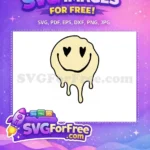 Free Dripping Cream Smile Free Heart Eyes Yellow Free SVG - Instant Download