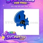 Free Dripping Blue Free Yellow Outline Melting Smiley Free SVG - Instant Download
