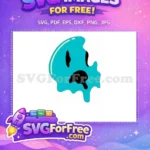 Free Turquoise Melt Free Dripping Design Smiley Free SVG - Instant Download