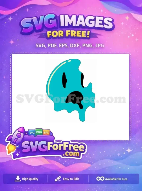 Free Turquoise Melt Free Dripping Design Smiley Free SVG Free Turquoise Melt Free Dripping Design Smiley Free SVG
