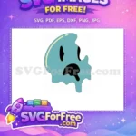 Free Light Blue Drip Free Melting Face Character Free SVG - Instant Download
