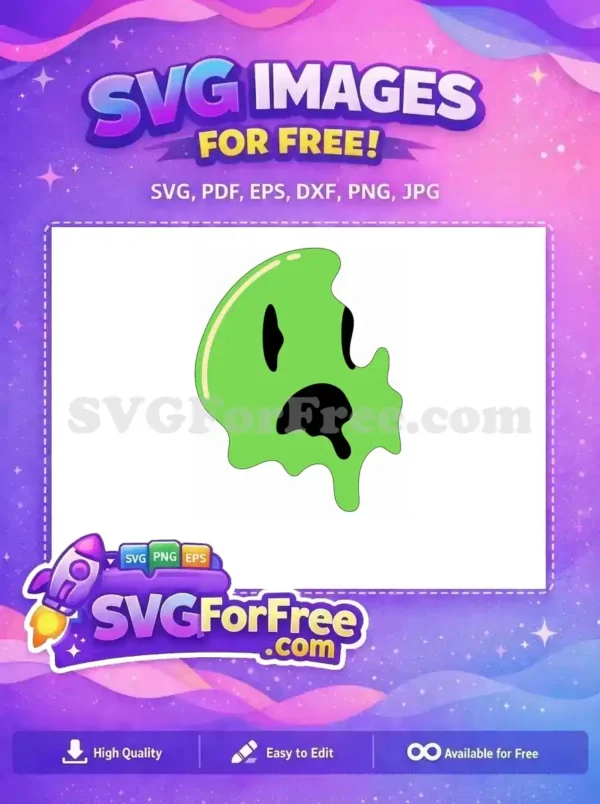 Free Dripping Lime Free Melting Face Green 1 Free SVG