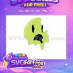 Free Dripping Lime Free Melted Smiley Face Groovy Free SVG - Instant Download