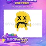 Free Dripping Yellow Face Free Melting Expression Character Free SVG - Instant Download