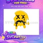 Free Dripping Yellow Face Free Dead Eyes Smiley Free SVG - Instant Download