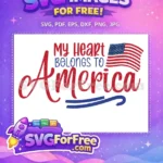 Free Patriotic America Flag Free Heart Memorial Day Free SVG - Instant Download