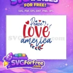 Free Peace Love Hearts Free America Design Free SVG - Instant Download