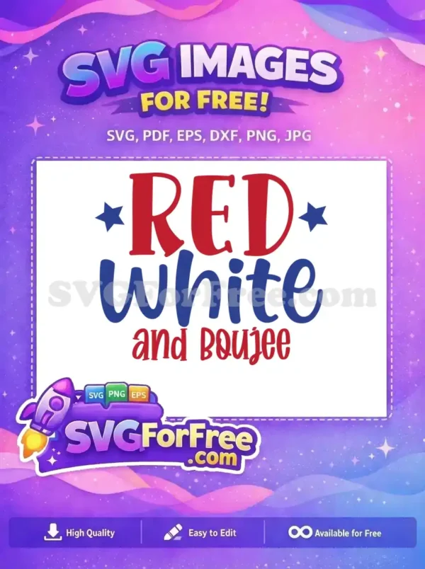 Free Patriotic Red White Free Boujee Stars Memorial Free SVG
