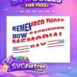 Free Patriotic Stripes Free Remembered Those Memorial Day Free SVG - Instant Download