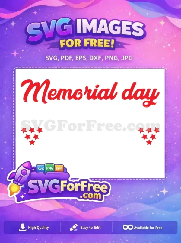 Free Red Memorial Day Free Stars Patriotic Quote Free SVG